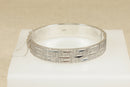 Vintage Solid Silver Bark Effect Hinged Bangle