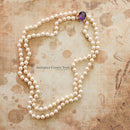 Double Row Cultured Pearls with Victorian 15ct Amethyst Clasp