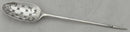 George II Silver Shell Back Mote Spoon. London Circa 1748, Samuel Holmes.