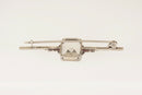Edwardian Silver & Rock Crystal Bar Brooch
