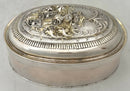 18th Century Continental, Parcel-Gilt, Silver Armorial Toilet Box. 9.8 troy ounces.