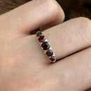 Vintage 9ct Gold Graduated Garnet Five Stone Ring