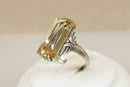 Art Deco Silver & Lemon Citrine Ring