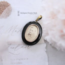 Victorian 15ct Onyx & Pearl Pendant with Locket Back