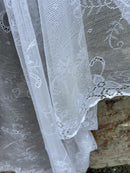 Stunning Laura Ashley - Agatha a period design white cotton Curtain Panelling 58”wide