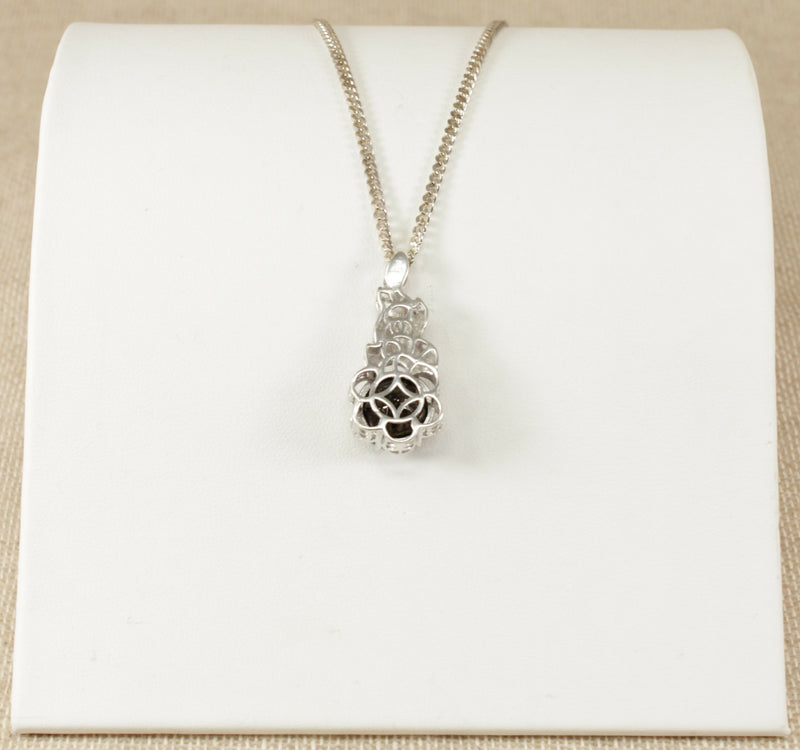Silver and Crystal Designer Pendant and Chain