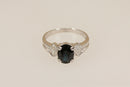 9ct White Gold Sapphire & Diamond Ring