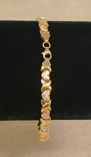 Silver Gilt Heart Design Bracelet