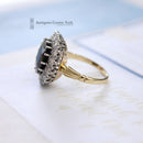 Vintage Large 18ct Australian Sapphire & Diamond Cluster Ring