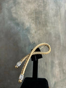 Vintage Grosse (Dior Designer) Gold Plate Rope Style Brooch with Baguettes