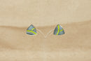 Silver & Green Enamel Necklet & Earring Set