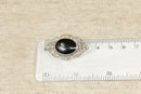 Vintage Silver & Onyx Brooch