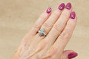Pretty Sterling Silver Lab Created Opal & Crystal Ring