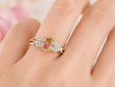 9ct Gold Twilight Topaz & Diamond Ring – Size P.5