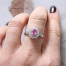 18ct White Gold Pink Sapphire & Diamond Cluster Ring