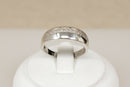 Elegant Sterling Silver & Diamond Band Ring – Stamped DIA & 925
