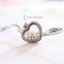 9ct White Gold Floating Diamond Heart