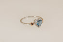 Charming Sterling Silver, London Blue Topaz & Diamond Heart Ring