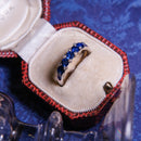 18ct White Gold Sapphire & Diamond-set Claws Ring Size L