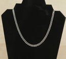 Classic Sterling Silver Flat Curb Link Necklace Chain 18 Inches