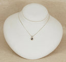 Silver & Gold Overlay Sapphire Pendant with Chain