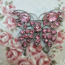 1920's Style Czechoslovakian Rhinestone Butterfly Brooch