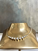 Vintage Christian Dior Gold Plated & Crystal Necklace