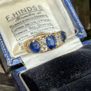 Antique Victorian Sapphire and Old Cut Diamond Ring in 18ct Gold