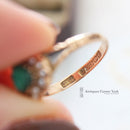 Early Edwardian 9ct Chrysophrase & 1/2 Pearl Heart Ring
