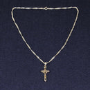 Beautiful Sterling Silver & Multi-Amethyst Cross Pendant with Italian Chain