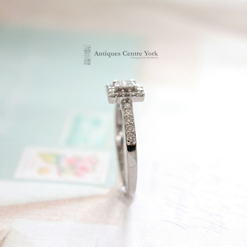 Platinum & Diamond Square Cluster Ring 0.50ct