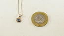 Silver & Gold Overlay Sapphire Pendant with Chain