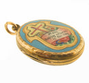 Victorian 9ct Gold and Enamel Back and Front Locket Pendant