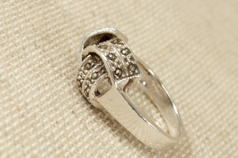 Silver & Marcasite Knot Ring