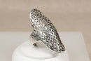 Large Heavy Sterling Silver Openwork Statement Ring