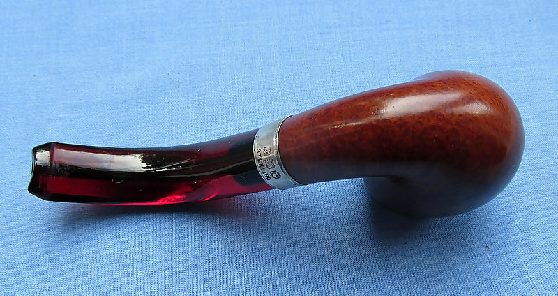 Antique Miniature Briar Smoking Pipe/Bruyere Francaise/Silver Collar/Cased