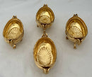 Four George III Silver Gilt Rams' Masks Salts. London 1783 William Pitts. 29.7 troy ounces.