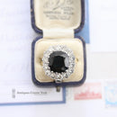 Vintage Large 18ct Australian Sapphire & Diamond Cluster Ring