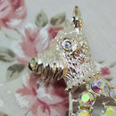 Vintage-Style Aurora Borealis Rhinestone Scottie Dog Brooch