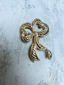 Vintage Christian Dior Large Gold Plated Bow Brooch with CD Box