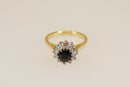 18ct Gold Sapphire & Diamond Cluster Ring