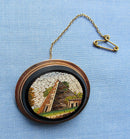 Vintage Gold Mounted Micro Mosaic Brooch/Pyramid Of Cestius,Rome