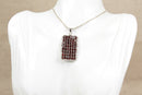 Stunning Silver & Garnet Statement Pendant and 18 Inch Silver Snake Chain