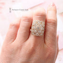 18ct Rose Gold Diamond Flower Cushion Cluster 2.71cts