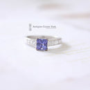 18ct White Gold Tanzanite & Diamond