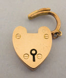 Edwardian Solid 9ct 9k Yellow Gold Heart Padlock Clasp Charm Pendant Bir 1908