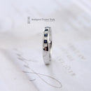 18ct White Gold Sapphire & Diamond Half Eternity Ring