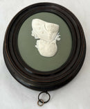 Admiral Lord Richard Howe, 1st Earl Howe, Wedgwood Green Jasperware Portrait Profile Plaque.