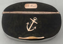 Early 19th Century Rose Gold, White Metal & Tortoiseshell Naval Snuff Box with Applied Fouled Anchor.