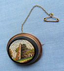 Vintage Gold Mounted Micro Mosaic Brooch/Pyramid Of Cestius,Rome